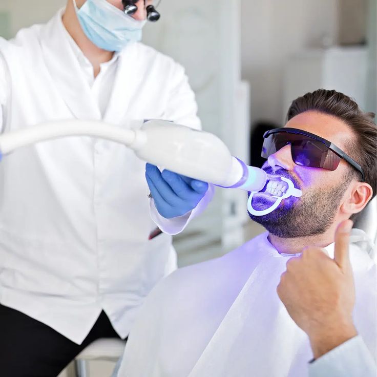 Dental treatment with protective eyewear